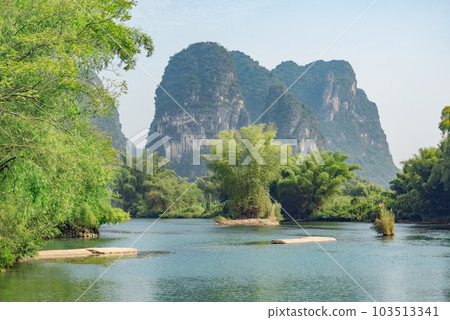 Trees along Yulong river near Yangshuo. Trees along Yulong river near Yangshuo. 103513341