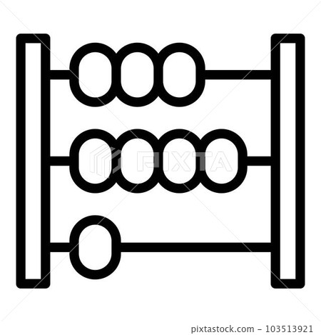 Wooden abacus icon. Outline wooden abacus vector icon for web design isolated on white background 103513921