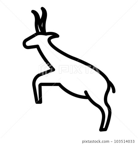 Running gazelle icon. Outline running gazelle vector icon for web design isolated on white background 103514033