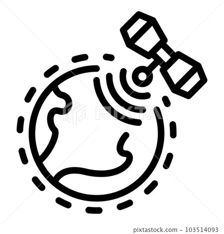 Satellite live stream icon. Outline satellite live stream vector icon for web design isolated on white background 103514093