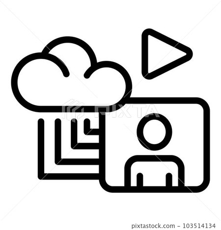 Data cloud stream icon. Outline data cloud stream vector icon for web design isolated on white background Data cloud stream icon. Outline data cloud stream vector icon for web design isolated on white background 103514134