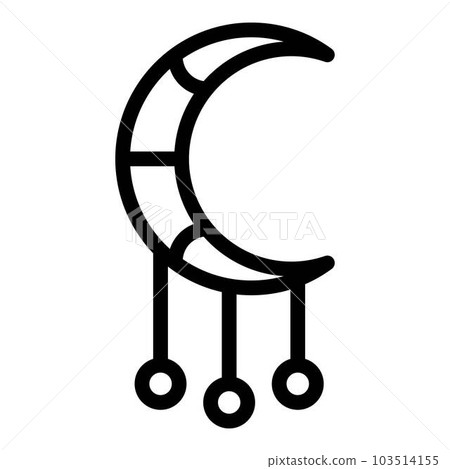 Moon protection amulet icon. Outline moon protection amulet vector icon for web design isolated on white background 103514155
