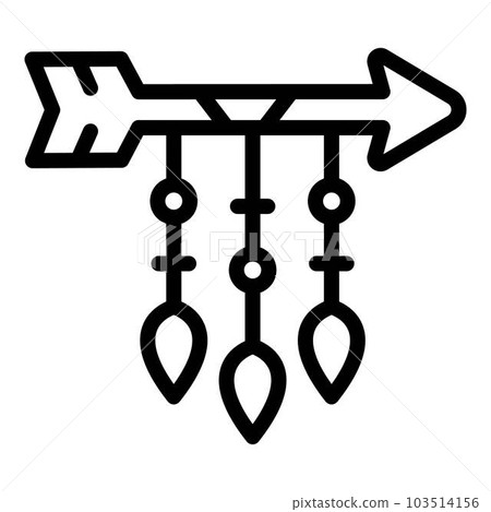 Arrow charm amulet icon. Outline arrow charm amulet vector icon for web design isolated on white background Arrow charm amulet icon. Outline arrow charm amulet vector icon for web design isolated on white background 103514156