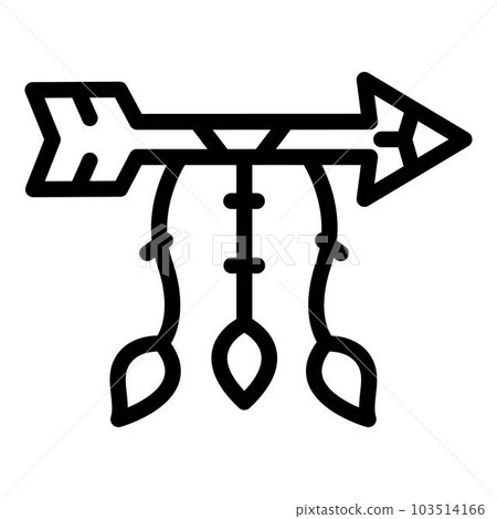 Tribal arrow amulet icon. Outline tribal arrow amulet vector icon for web design isolated on white background 103514166