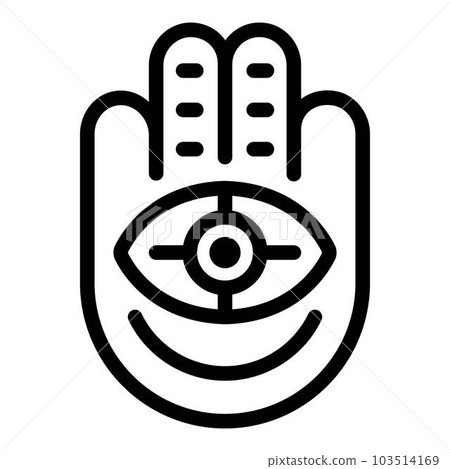 Hand eye amulet icon. Outline hand eye amulet vector icon for web design isolated on white background 103514169