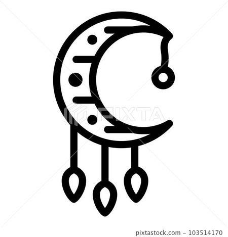 Moon amulet icon. Outline moon amulet vector icon for web design isolated on white background 103514170