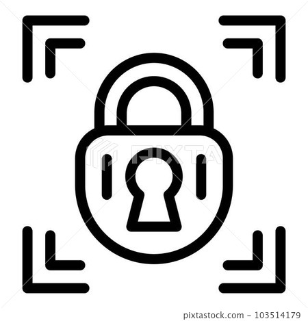 Padlock reliability icon. Outline padlock reliability vector icon for web design isolated on white background 103514179