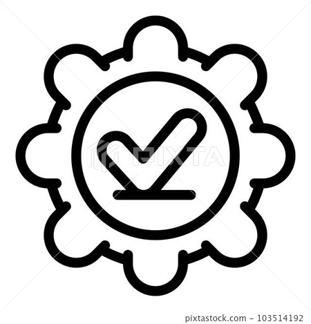 Approved stamp reliability icon. Outline approved stamp reliability vector icon for web design isolated on white background 103514192