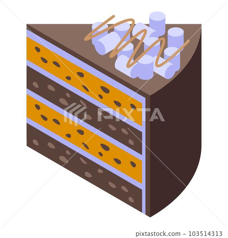 Slice cake icon. Isometric of slice cake vector icon for web design isolated on white background 103514313