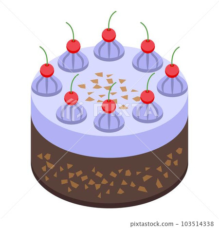 Cherry cake icon. Isometric of cherry cake vector icon for web design isolated on white background Cherry cake icon. Isometric of cherry cake vector icon for web design isolated on white background 103514338
