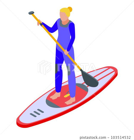 Ocean sup surfer icon. Isometric of ocean sup surfer vector icon for web design isolated on white background 103514532