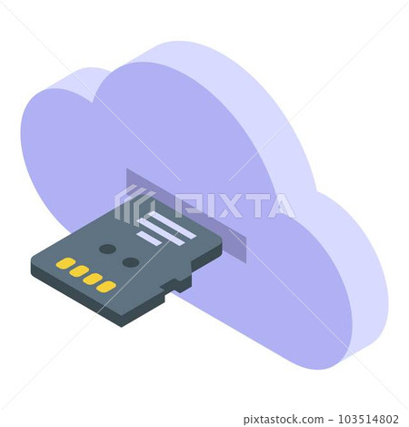 Memory card cloud icon. Isometric of memory card cloud vector icon for web design isolated on white background 103514802