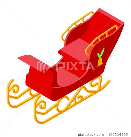 Red santa claus sleigh icon. Isometric of red santa claus sleigh vector icon for web design isolated on white background 103514895