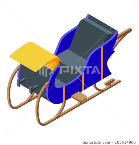 Blue sleigh icon. Isometric of blue sleigh vector icon for web design isolated on white background Blue sleigh icon. Isometric of blue sleigh vector icon for web design isolated on white background 103514900