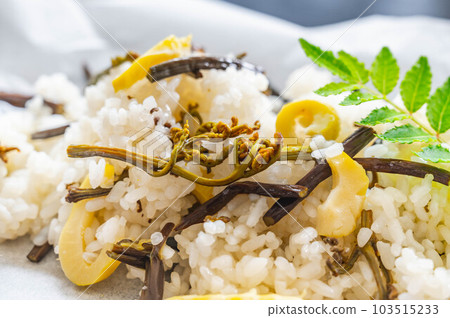 野菜蕨菜筍蒸飯 103515233