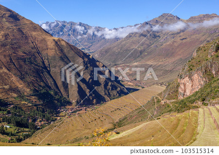 Nice view of the Pisac ruins in Cusco. Nice view of the Pisac ruins in Cusco. 103515314