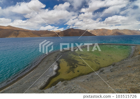 Pangong Lake is the highest saltwater lake in the world,Pangong Tso or Pangong Lake is an endorheic lake spanning eastern Ladakh and West Tibet situated at an elevation of 4,225 m , Ladakh, India, Pangong Lake is the highest saltwater lake in the world,Pangong Tso or Pangong Lake is an endorheic lake spanning eastern Ladakh and West Tibet situated at an elevation of 4,225 m , Ladakh, India, 103515726