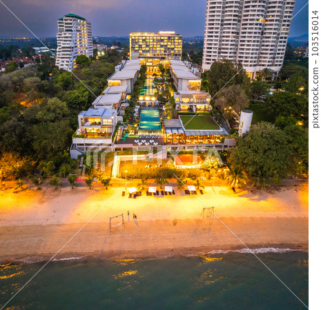 Aerial view of Na Jomtien, Pattaya City, Sattahip District, Chon Buri, Thailand 103516014