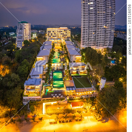 Aerial view of Na Jomtien, Pattaya City, Sattahip District, Chon Buri, Thailand 103516056