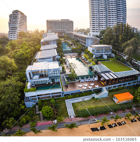 Aerial view of Na Jomtien, Pattaya City, Sattahip District, Chon Buri, Thailand 103516065