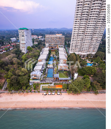 Aerial view of Na Jomtien, Pattaya City, Sattahip District, Chon Buri, Thailand 103516086