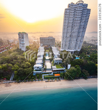 Aerial view of Na Jomtien, Pattaya City, Sattahip District, Chon Buri, Thailand 103516176