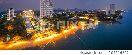Aerial view of Na Jomtien, Pattaya City, Sattahip District, Chon Buri, Thailand 103516232