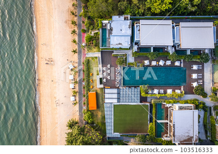 Aerial view of Na Jomtien, Pattaya City, Sattahip District, Chon Buri, Thailand 103516333