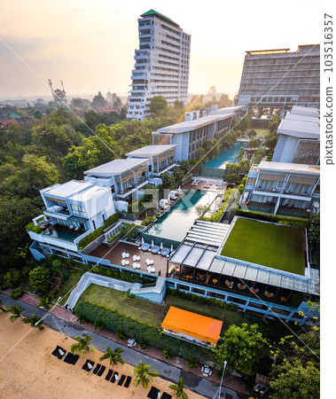 Aerial view of Na Jomtien, Pattaya City, Sattahip District, Chon Buri, Thailand 103516357