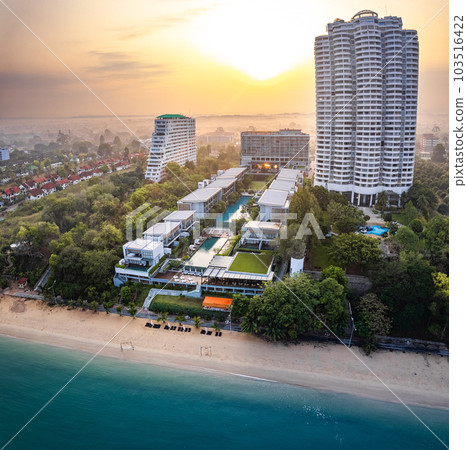 Aerial view of Na Jomtien, Pattaya City, Sattahip District, Chon Buri, Thailand 103516422