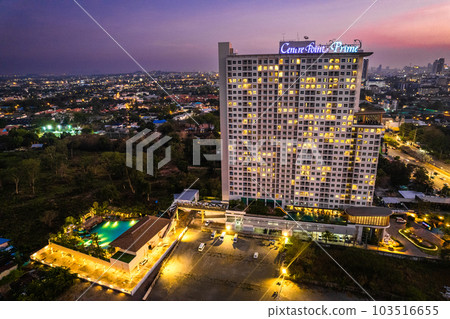 Aerial view of Sukhumvit Road in North Pattaya Naklua, Bang Lamung District, Chon Buri, Thailand Aerial view of Sukhumvit Road in North Pattaya Naklua, Bang Lamung District, Chon Buri, Thailand 103516655