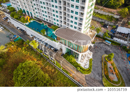 Aerial view of Sukhumvit Road in North Pattaya Naklua, Bang Lamung District, Chon Buri, Thailand Aerial view of Sukhumvit Road in North Pattaya Naklua, Bang Lamung District, Chon Buri, Thailand 103516739