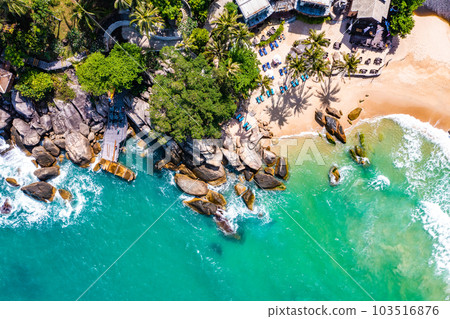 Aerial view of Thong Nai Pan Beach in Koh Phangan, Thailand Aerial view of Thong Nai Pan Beach in Koh Phangan, Thailand 103516876