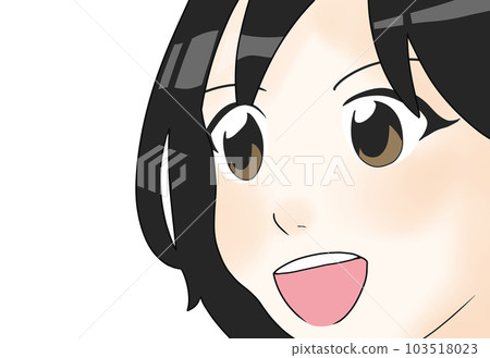 微笑的女孩側面圖素材(一) 微笑的女孩側面圖素材(一) 103518023
