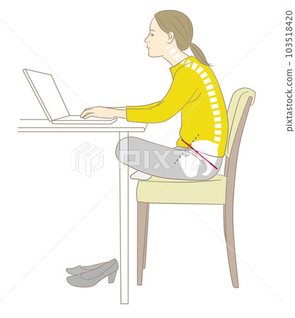 彎腰盤腿做文案的女人 彎腰盤腿做文案的女人 103518420
