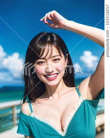 Summer Sea Smile Beautiful Woman 103518857