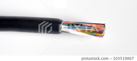 Big cable of telecom wire on background. Big cable of telecom wire on background. 103519807
