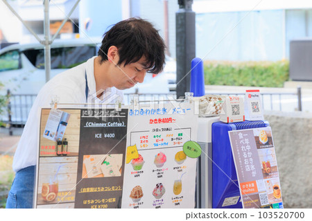 man making shaved ice man making shaved ice 103520700