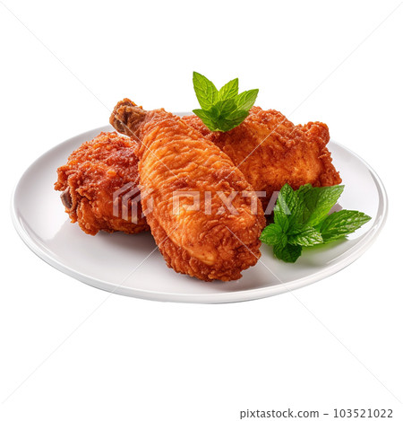 fried chicken isolated on background with Generative AI fried chicken isolated on background with Generative AI 103521022