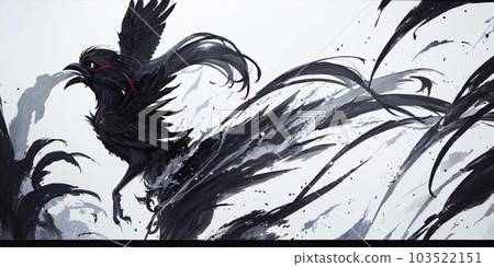 Ink painting style crow Ink painting style crow 103522151