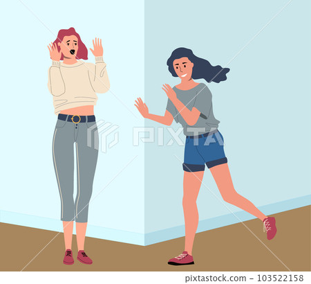 Scared Woman Stock Illustration 79644139