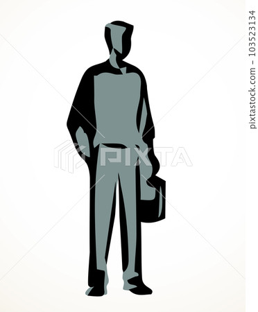 Vector drawing. Standing businessman sign Vector drawing. Standing businessman sign 103523134