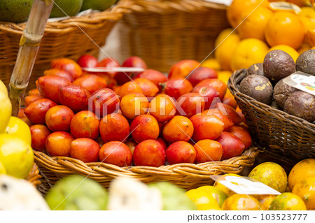 exotic fruits on the market in Funchal exotic fruits on the market in Funchal 103523777