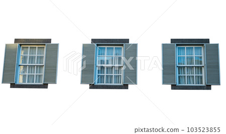 windows with wooden shutters windows with wooden shutters 103523855
