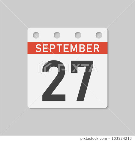 Icon page calendar day - 27 September Icon page calendar day - 27 September 103524213