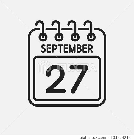 Icon page calendar day - 27 September Icon page calendar day - 27 September 103524214