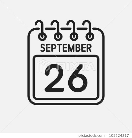 Icon page calendar day - 26 September Icon page calendar day - 26 September 103524217
