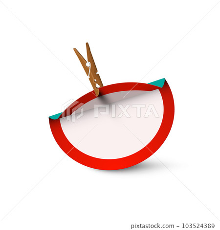 Blank red and white circle label with peg - vector Blank red and white circle label with peg - vector 103524389