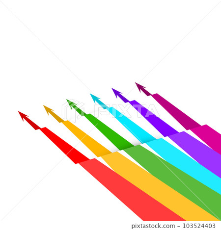 Colorful diagonal arrows on white background - vector 103524403