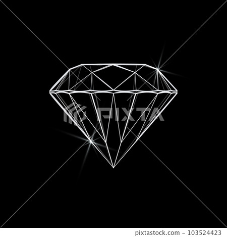 Diamond on black background - vector Diamond on black background - vector 103524423
